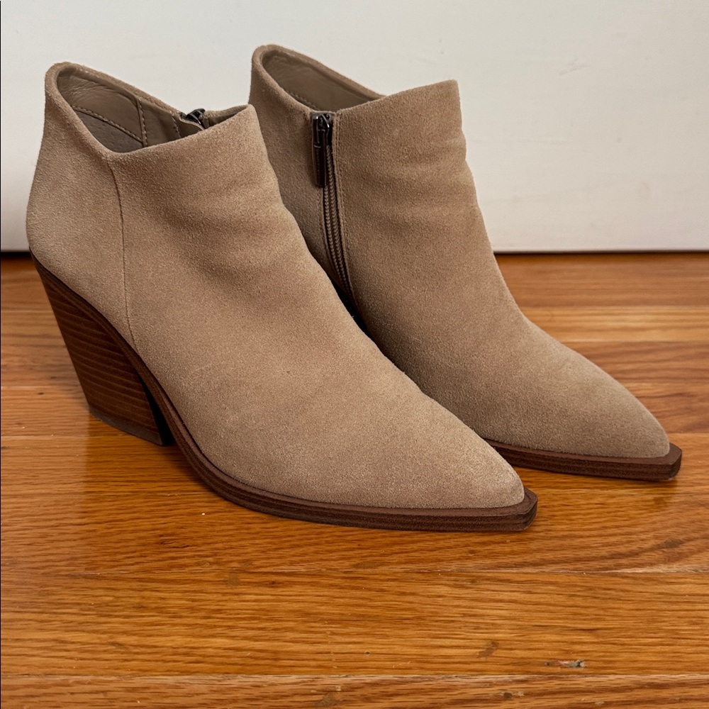 Vince Camuto Tan Suede Ankle Boots